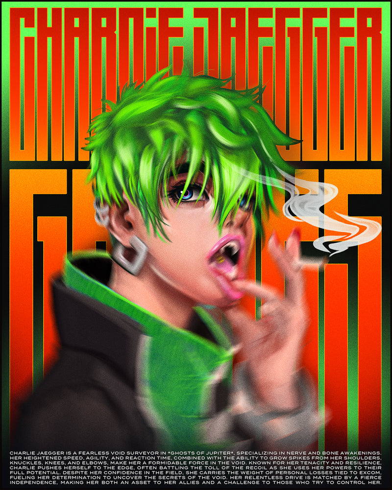 "Charlie Jaegger OC Poster" - Ink & Digital, 16 x 20, 2025
